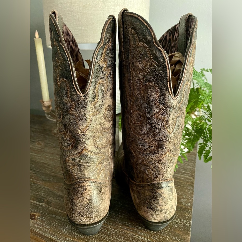 Laredo Womens 10M Access Cowgirl Boots Distressed Leather-Rock the South Boots - Picture 5 of 7
